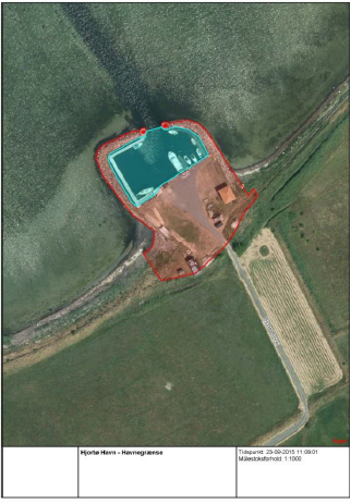 Luftfoto over Hjortø Havn