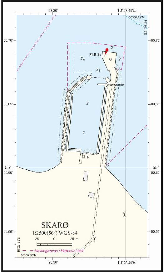 Kort over Skarøø Havn og havnegrænser